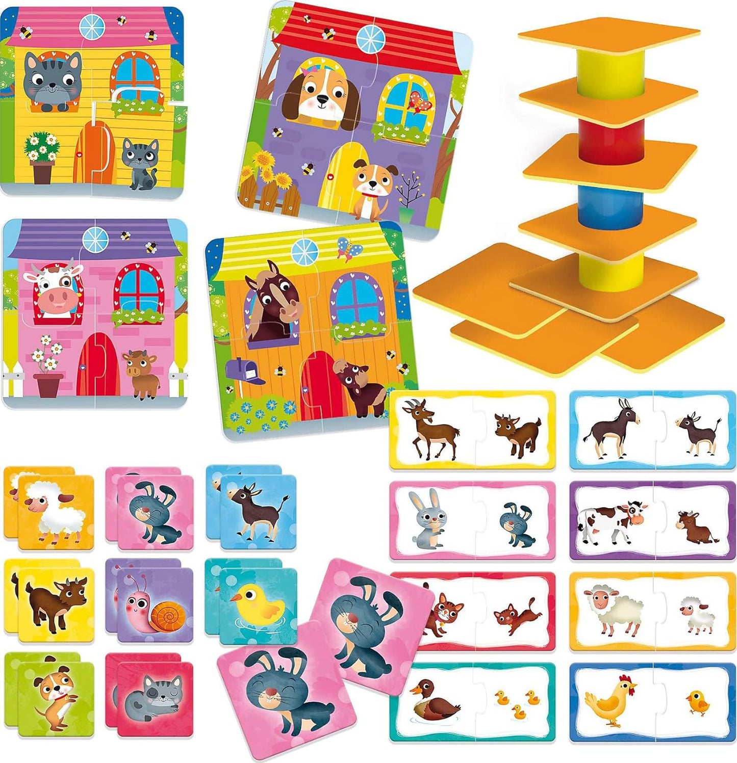 Lisciani 79872 Carotina Baby 4in1 Kinder Memory Puzzles Tower Logic Spiel