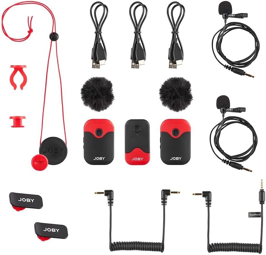 JOBY Wavo AIR Drahtloses 2,4-GHz-Mikrofonsystem mit Zwei Sendern Mikrofon Handy