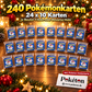 Pokémon Adventskalender-Füllung – 240 Original Pokemon Karten – 24x10 Karten mit Holo/Reverse-Holo - inkl. Poketon Visitenkarte