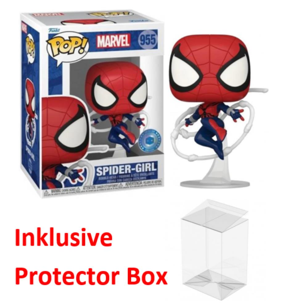 FUNKO POP Marvel #955 Spider-Girl Pop in a Box Bobble-Head sealed + Protector Box