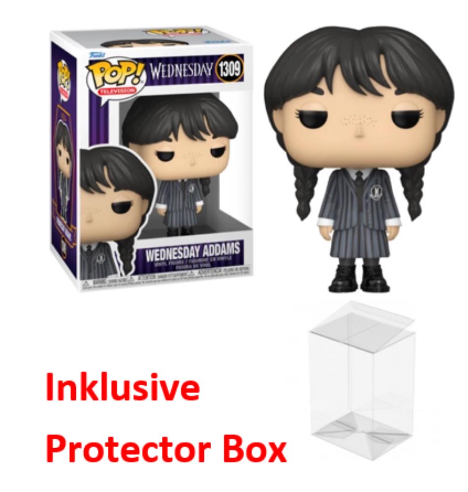 FUNKO POP Wednesday #1309 Wednesday Addams Figur NEU sealed + Protector Box