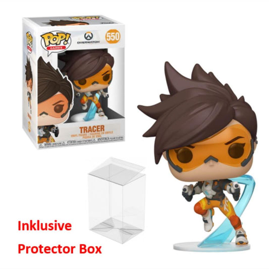 FUNKO POP Overwatch #550 Tracer Vinyl Figur NEU sealed + Protector Box