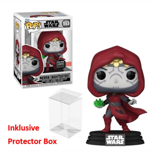 FUNKO POP Star Wars #553 Merrin (Nightsister) Bobble-Head sealed + Protector Box