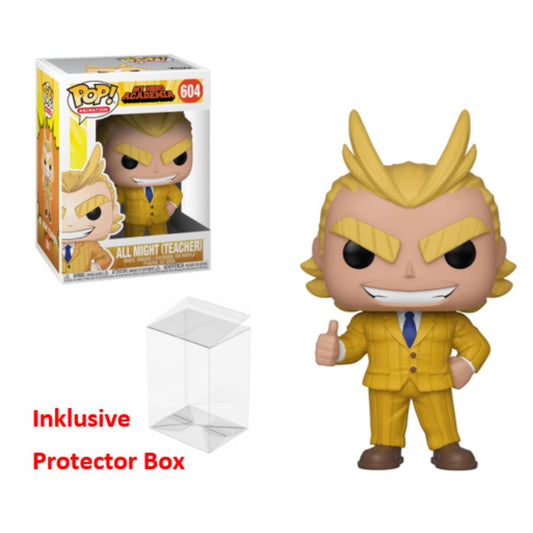 FUNKO POP My Hero Academia #604 All Might (Teacher) Figur sealed + Protector Box