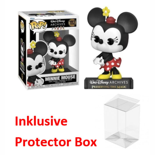 FUNKO POP Walt Disney Archives #1112 Minnie Mouse Vinyl Figur NEU + Protector Box