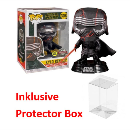 FUNKO POP Star Wars #308 Kylo Ren Special Glows in the Dark NEU + Protector Box