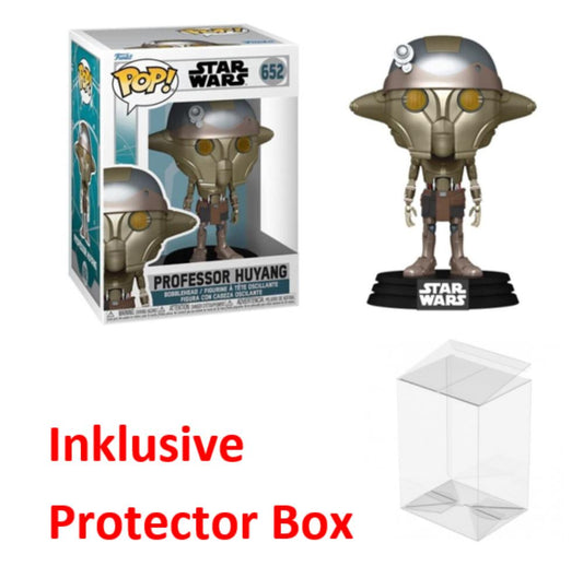 FUNKO POP Star Wars #652 Professor Huyang Bobble-Head NEU sealed + Protector Box