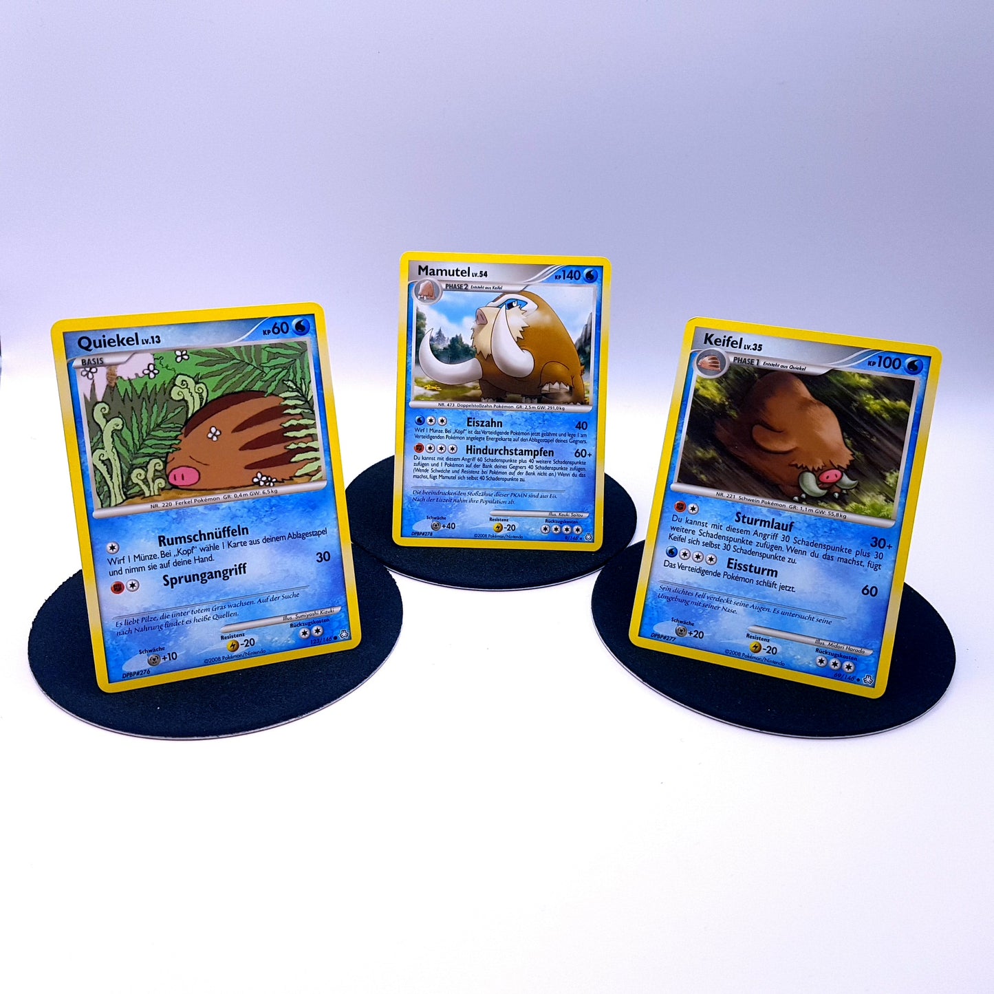 Pokemon Karten Quiekel 123/146 Keifel 69/146 Mamutel 9/146 Diamant & Perl 2008 near mint