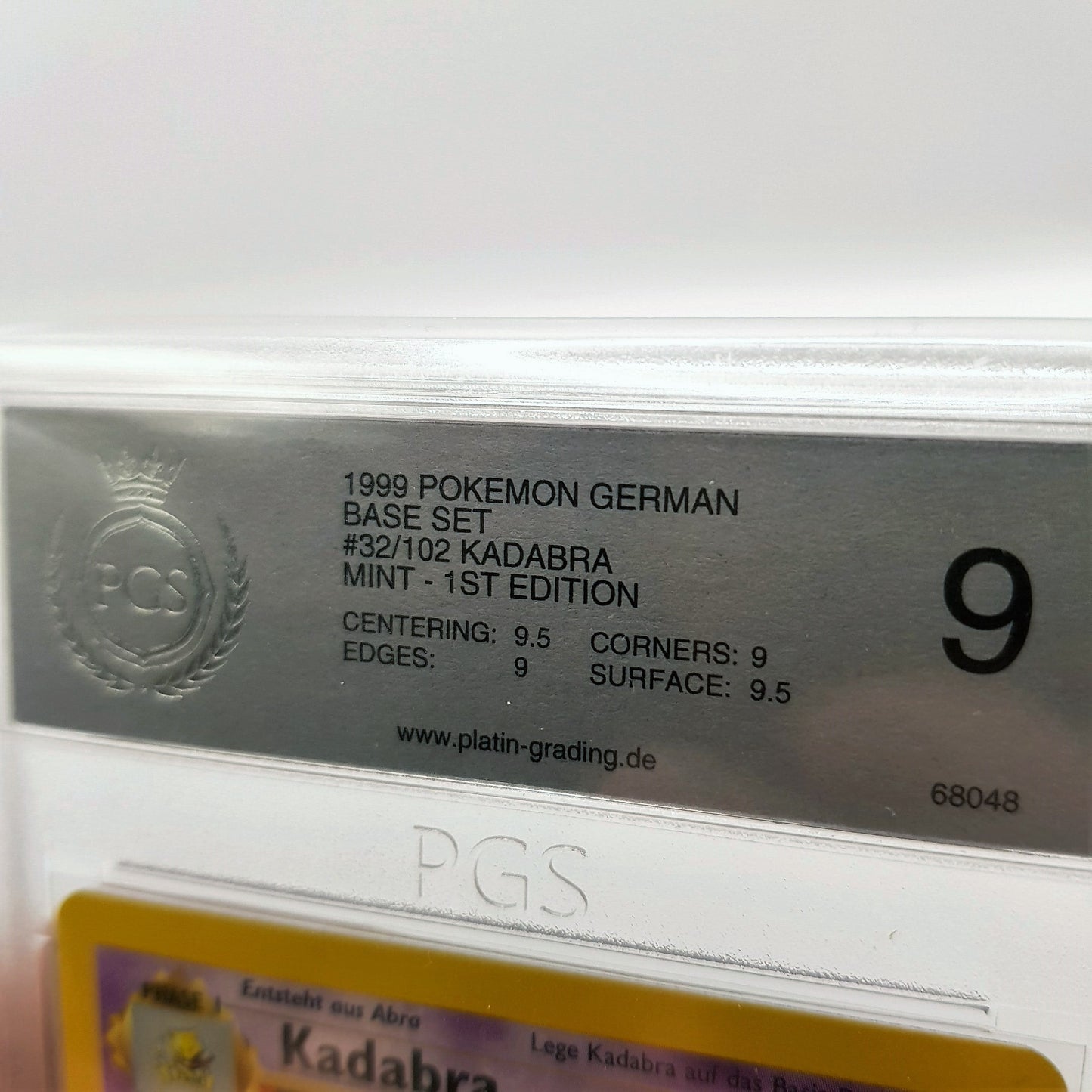 Pokemon Karte Kadabra 32/102 1. Edition Base Set Graded PSA PGS 9 MINT