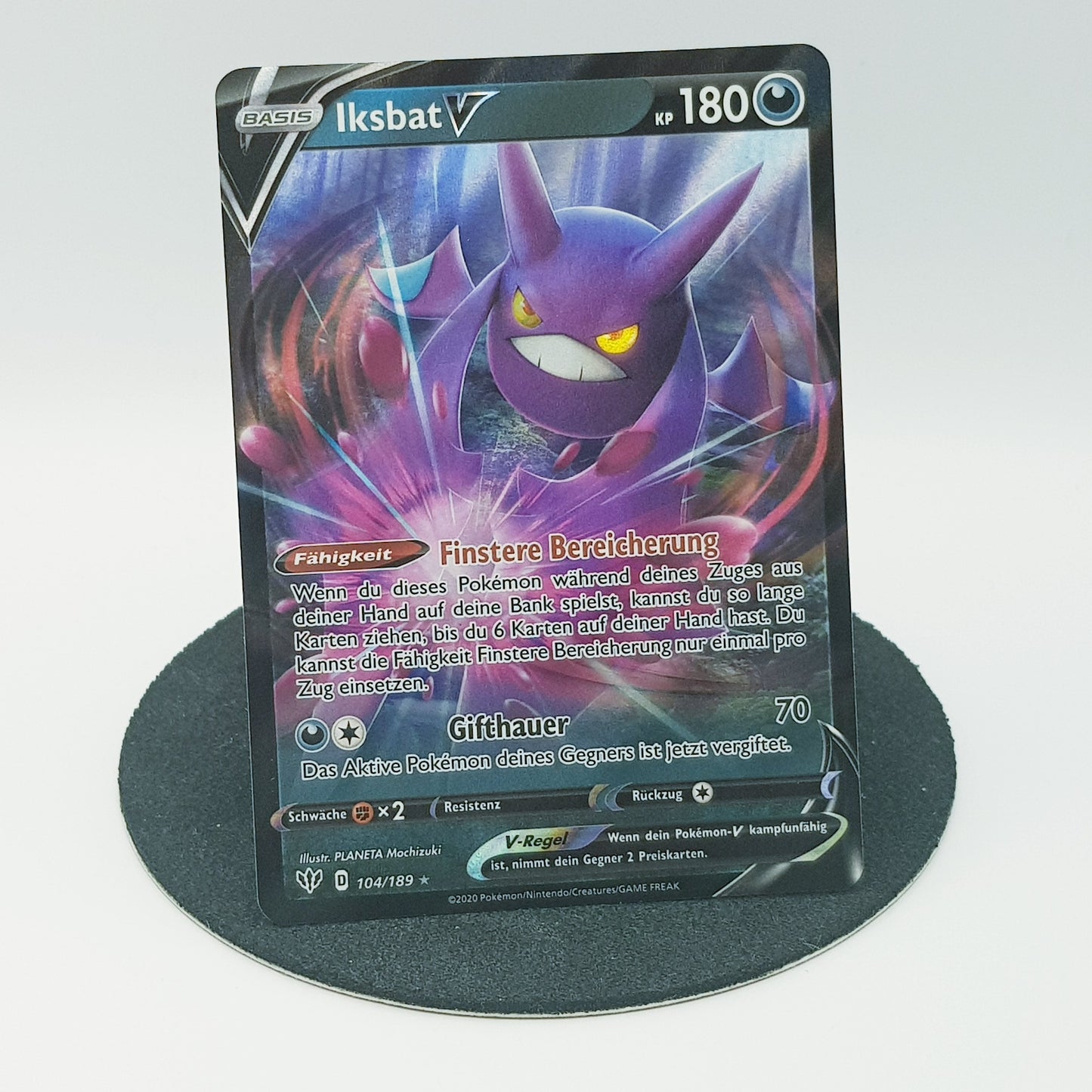 Iksbat V 104/189 rare holo Fullart - Schwert & Schild - Flammende Finsternis 2020 - DE - Pokemon