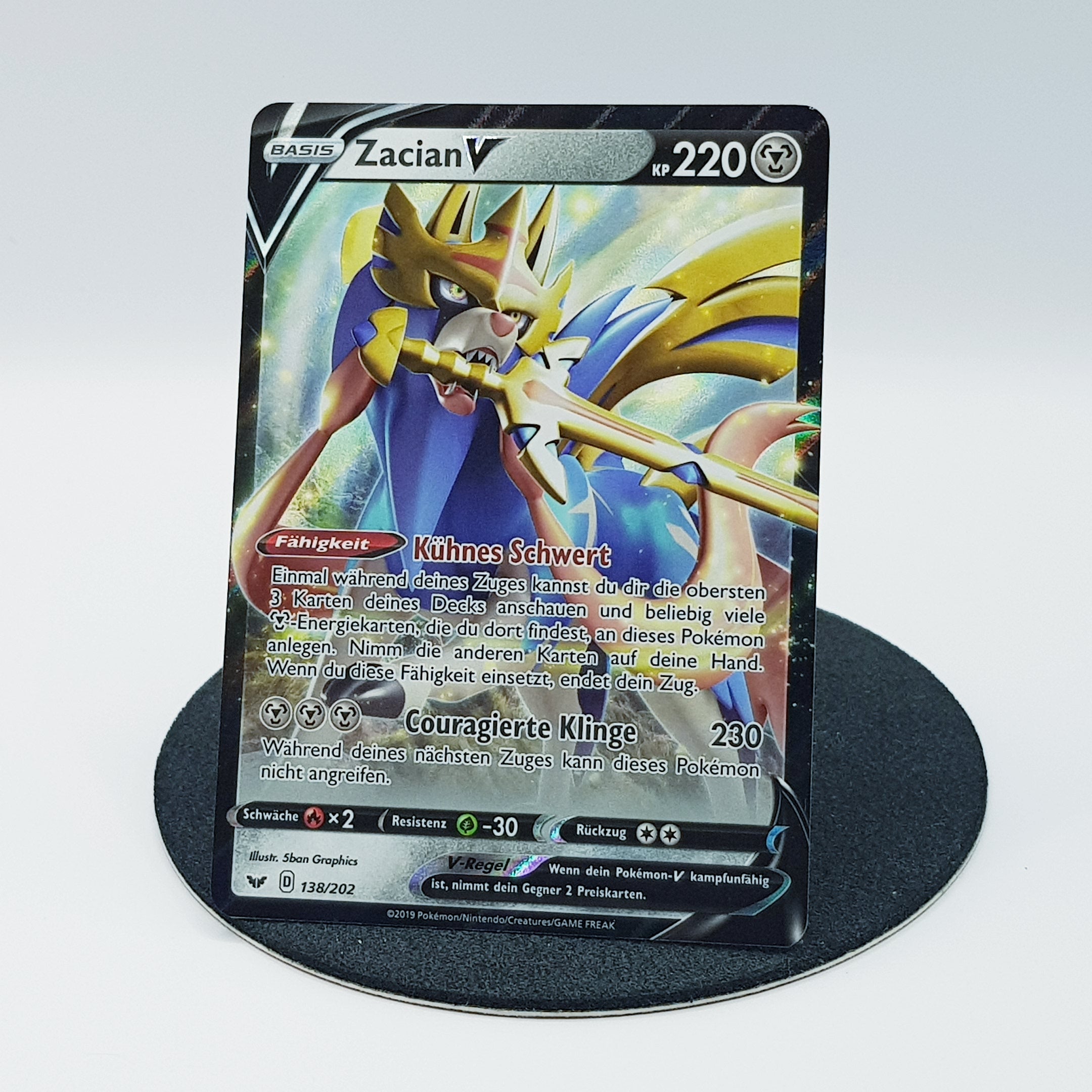 Pokemon Sword And Shield Zacian Zacian V 138/202 Holo Rare Pokemon Card - Sword & Shield TCG Near Mint Condition Zacian V 138/202 Jumbo Cards Pokemon Sword And Shield Zacian Zacian V 138/202 Holo Rare Pokemon Card - Sword & Shield TCG Near Mint Condition Zacian V 138/202 Jumbo Cards