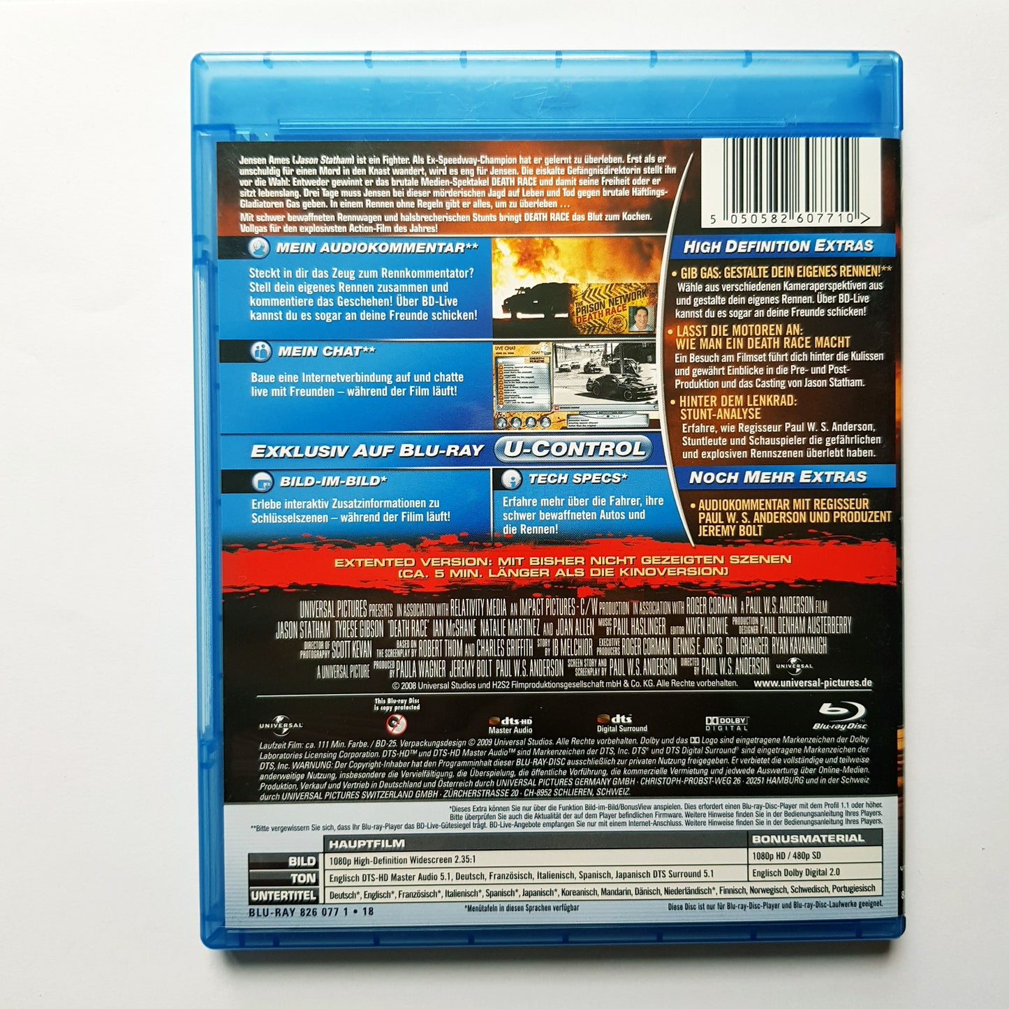Death Race - Jason Statham - extended Version - Blu Ray Zustand sehr gut
