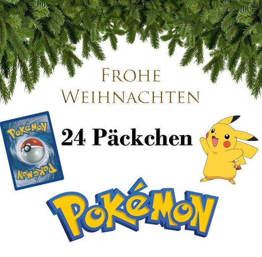Pokemon Adventskalender 24 Päckchen mit Holos und vielen Karten - Geschenk