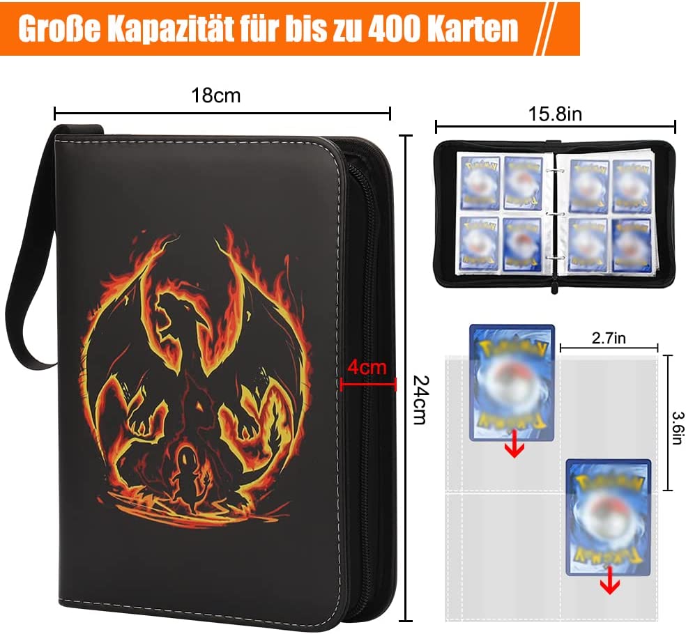 Pokemon Sammelkartenalbum für 400 Pokemonkarten Sammelhefter Sammelordner EX GX