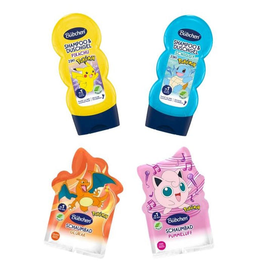 Pokémon Kinderpflege Set Bübchen - 4 Teile (Shampoo, Duschgel & Schaumbad)