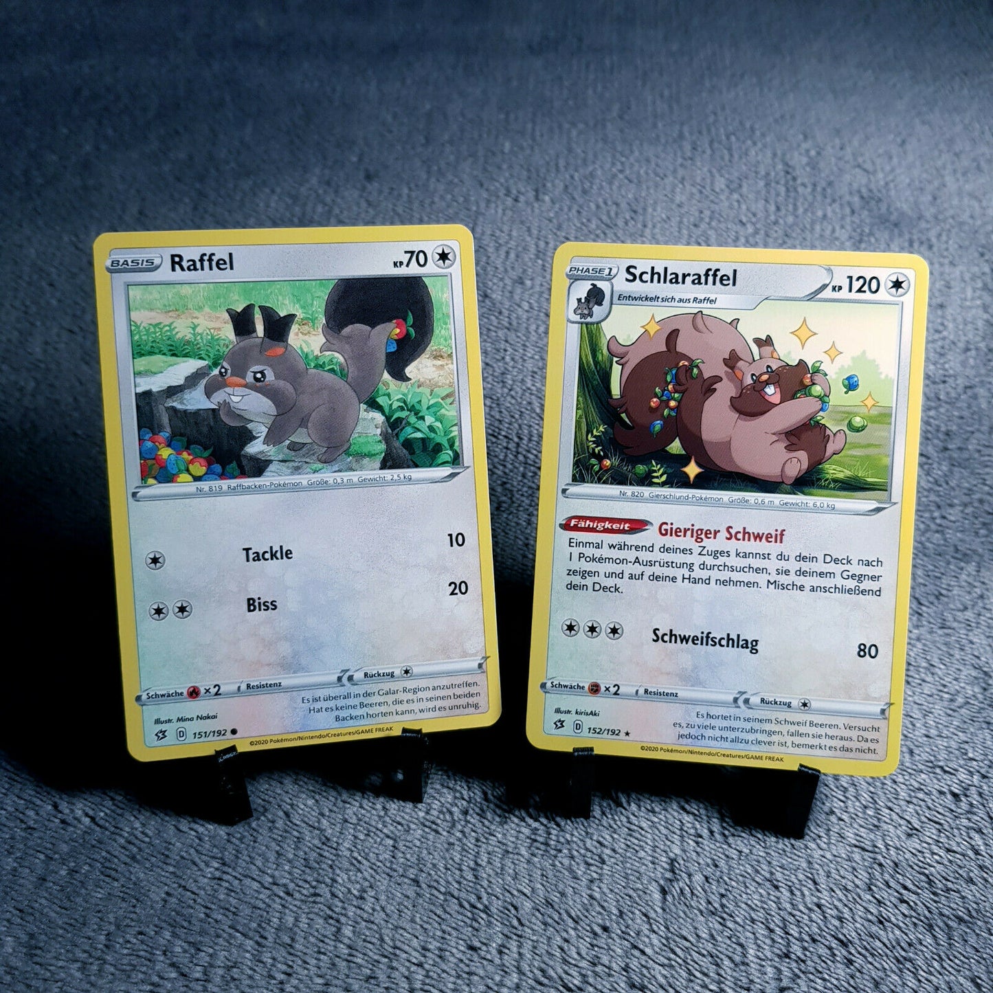Pokemon Karten | Raffel 151/192 & Schlaraffel 152/192 rare | Mint | PSA