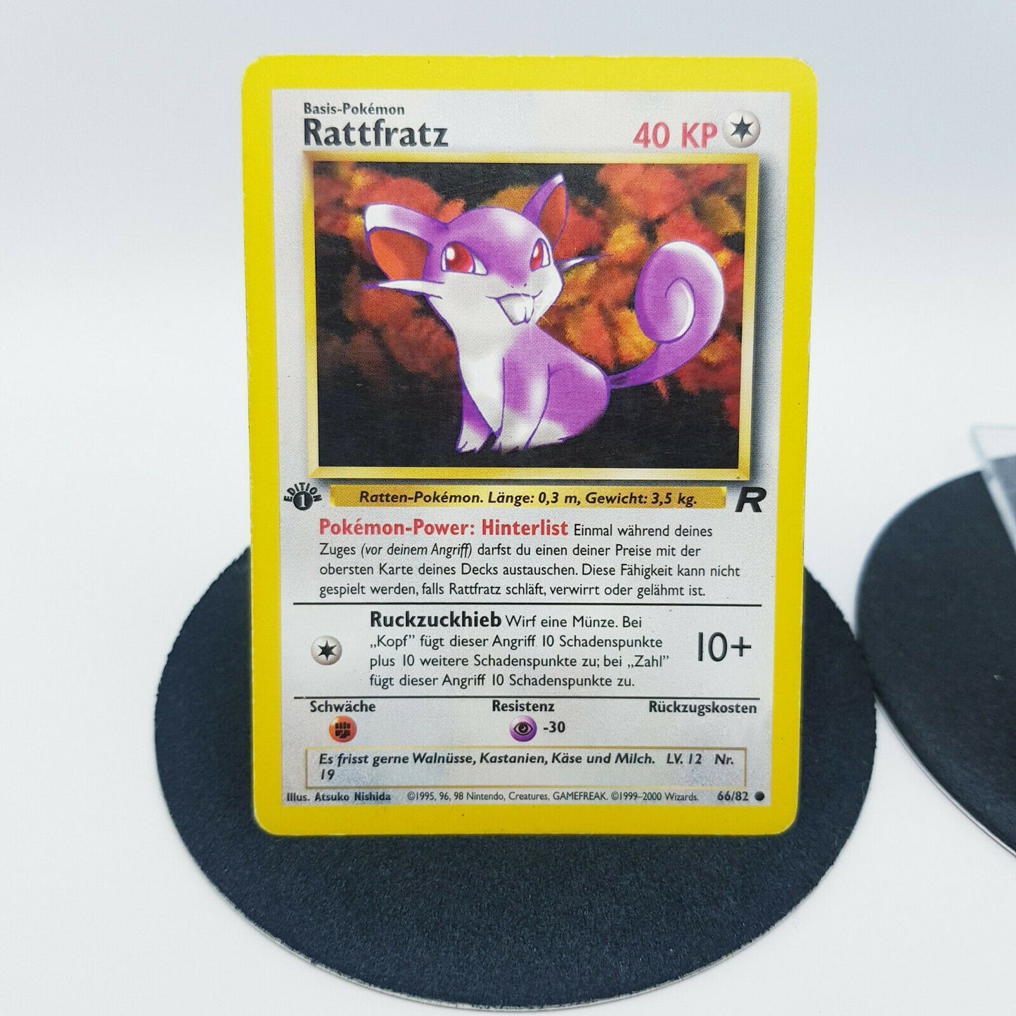 Pokemon Karte - Rattfratz 66/82 Dunkles Rattikarl 51/82 1. Edition Team Rocket