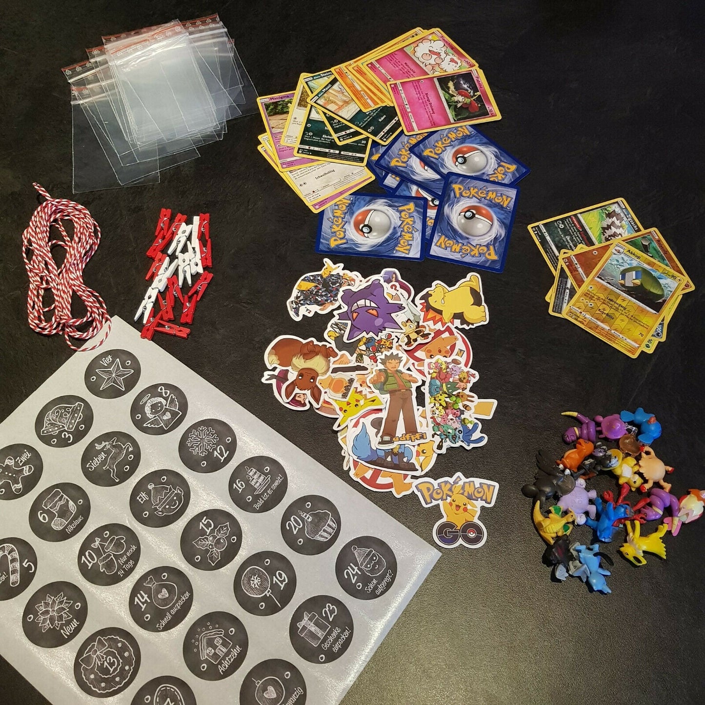 DIY Pokemon Adventskalender Karten, Figuren, Sticker & mehr Weihnachtskalender Kinder