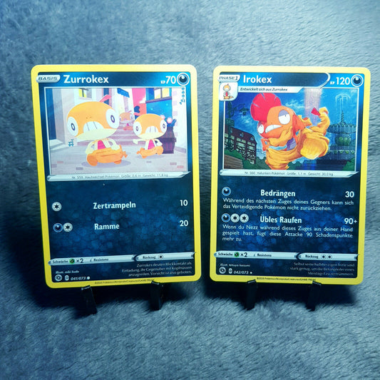 Pokemon | Zurrokex 41/73 & Irokex 42/73 rare holo | deutsch | PSA Near Mint