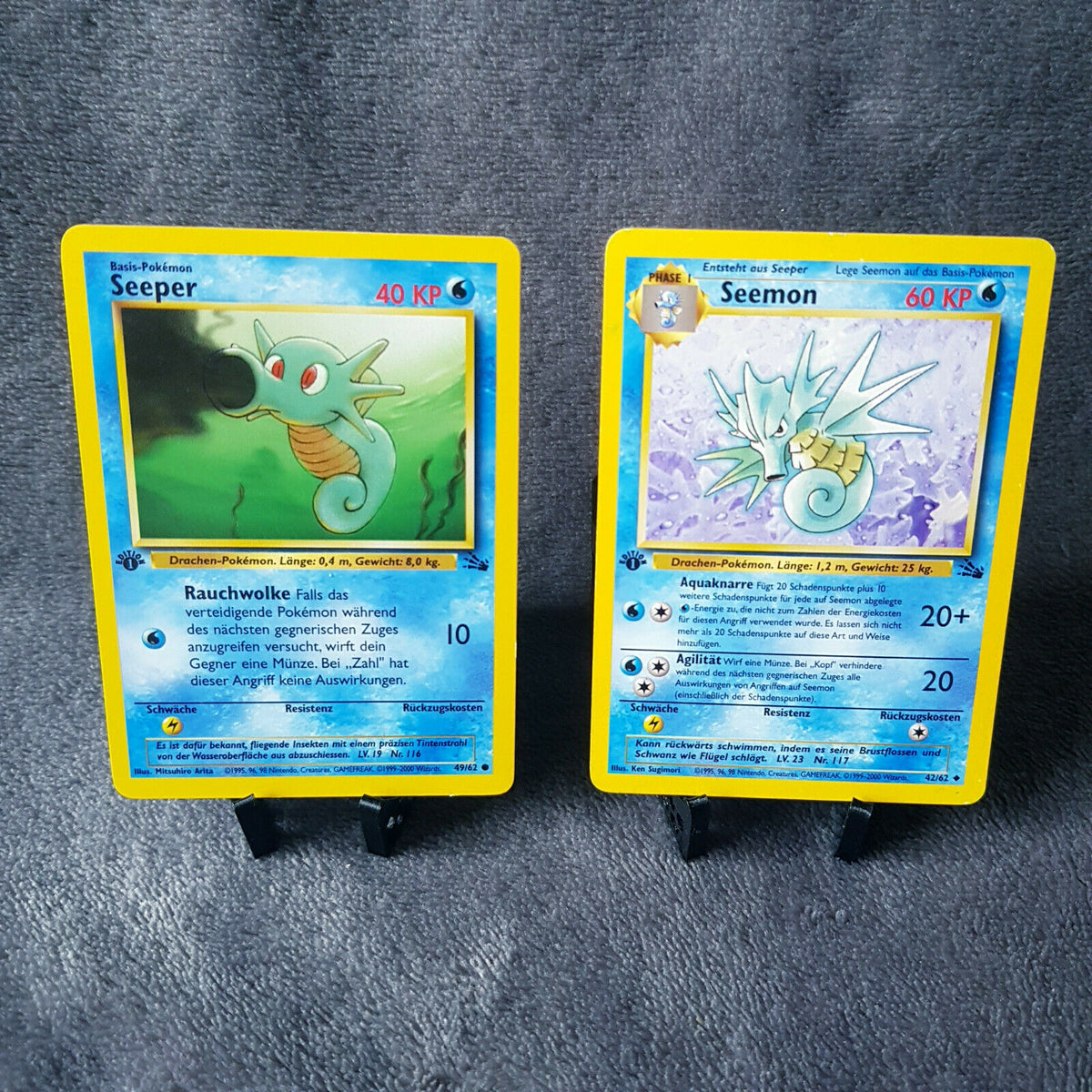 Seemon Pokemon - Seeper 49/62 & Seemon 42/62 - 1. Edition - Fossil Set (2000 ...