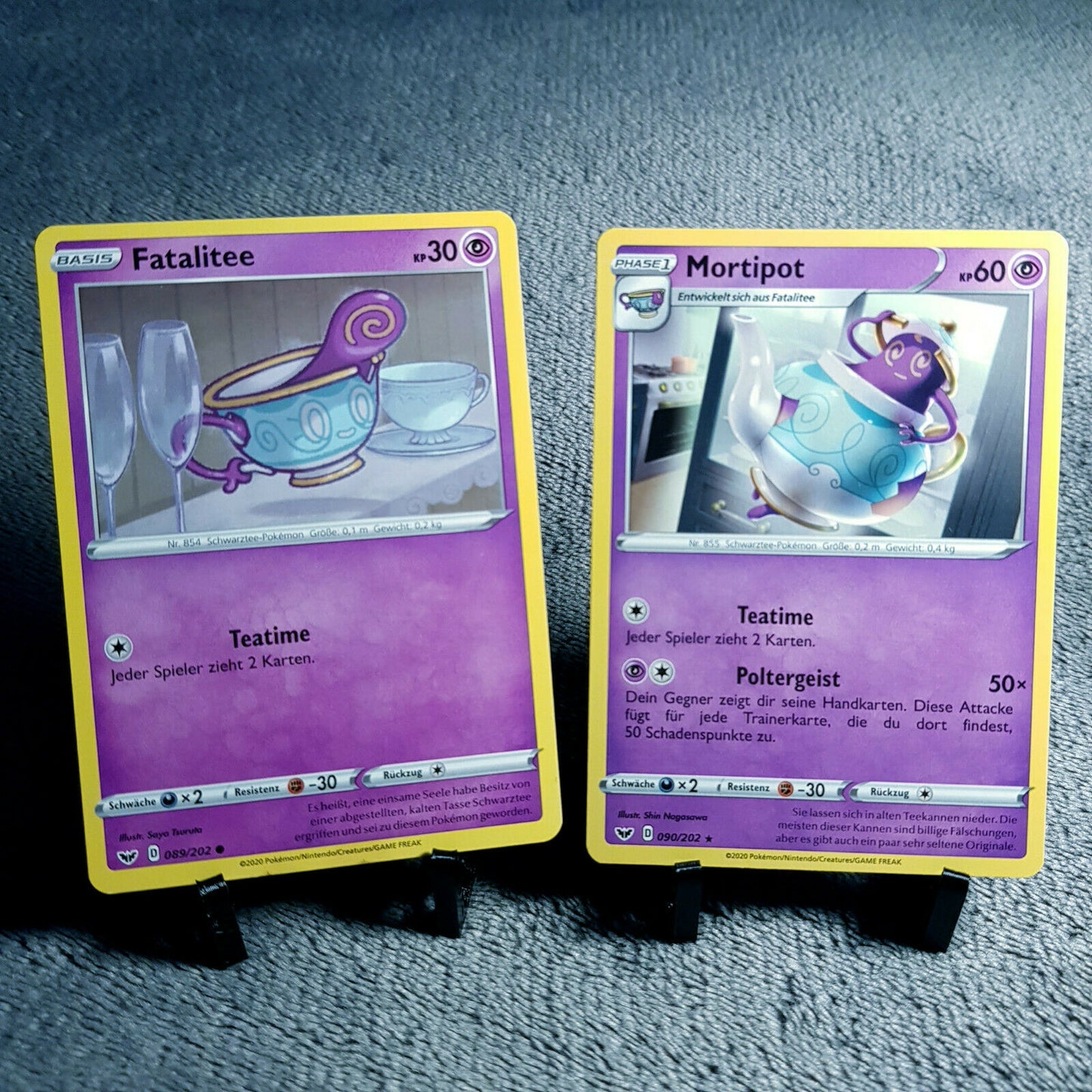 Pokemon Karten | Fatalitee 89/202 & Mortipot 90/202 rare | Mint | PSA | deutsch