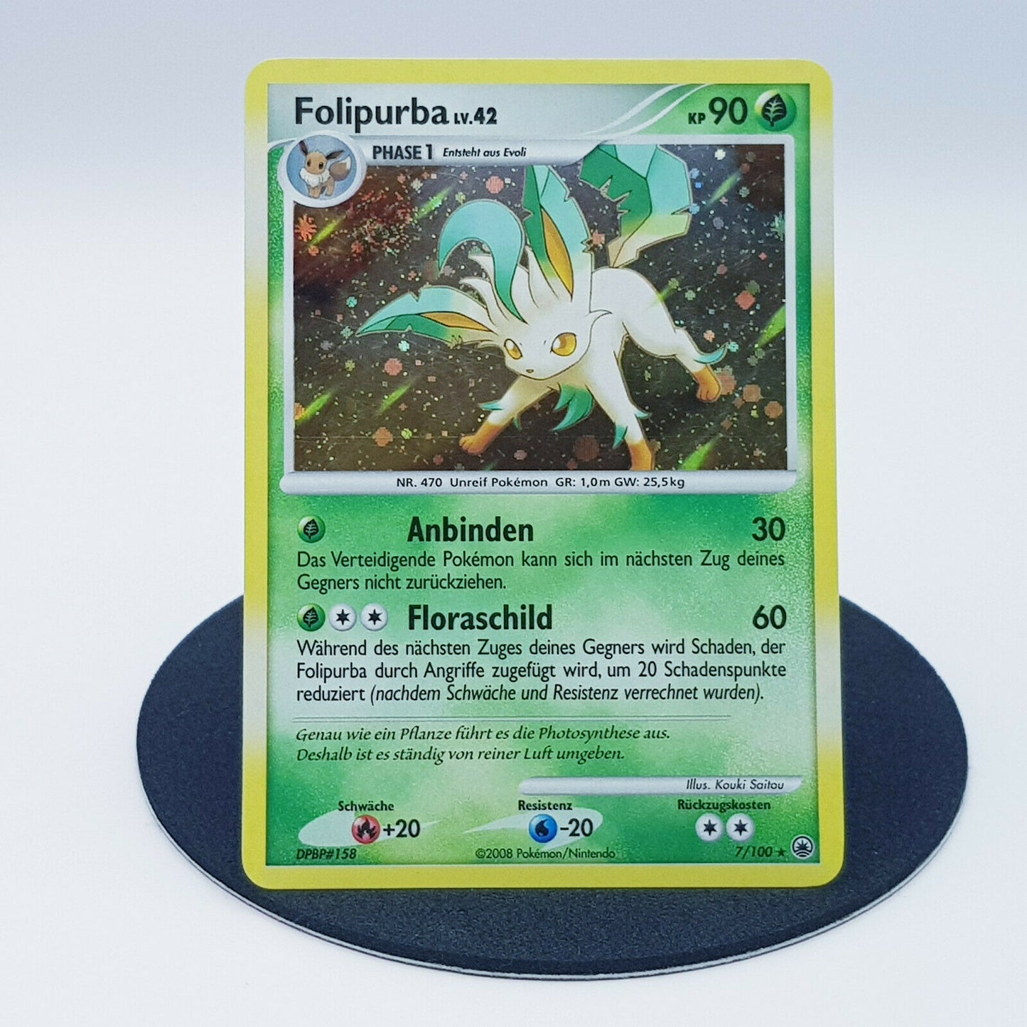Pokemon Karte Folipurba 7/100 holo Diamant Perl Majestätischer Morgen Near Mint