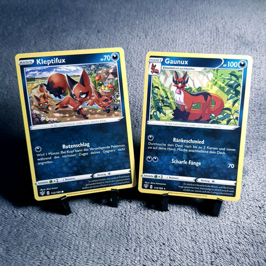 Pokemon Karten | Kleptifux 112/189 & Gaunux 113/189 rare | Mint | PSA