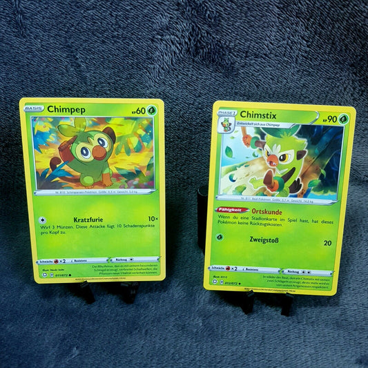 Pokemon | Chimpep 11/72 & Chimstix 12/72 | deutsch | Mint