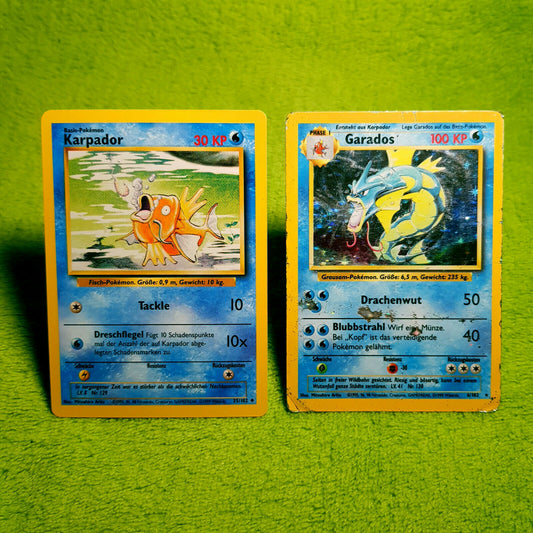 Pokemon Full Set - Karpador 35/102 & Garados 6/102 - rare HOLO - Base Set (1999)