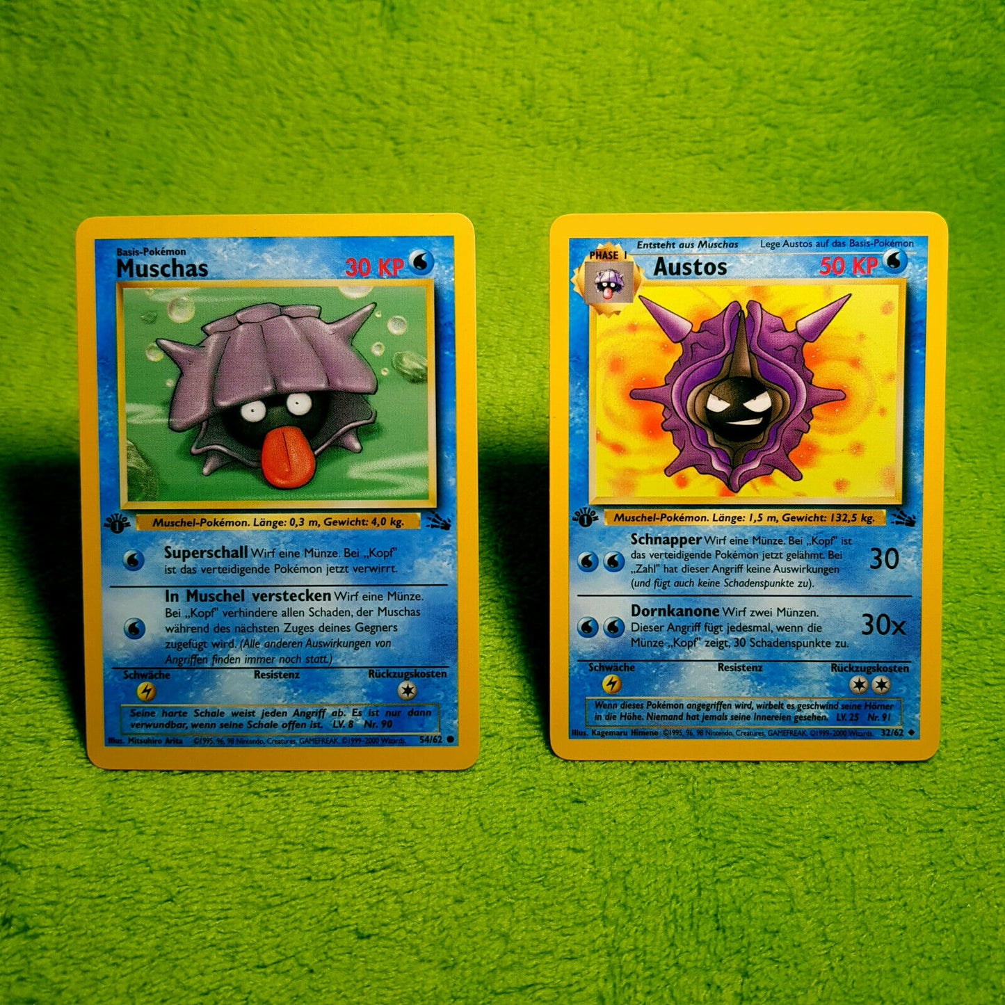 Pokemon - Muschas 54/62 Austos 33/62 - 1. Edition - Mint