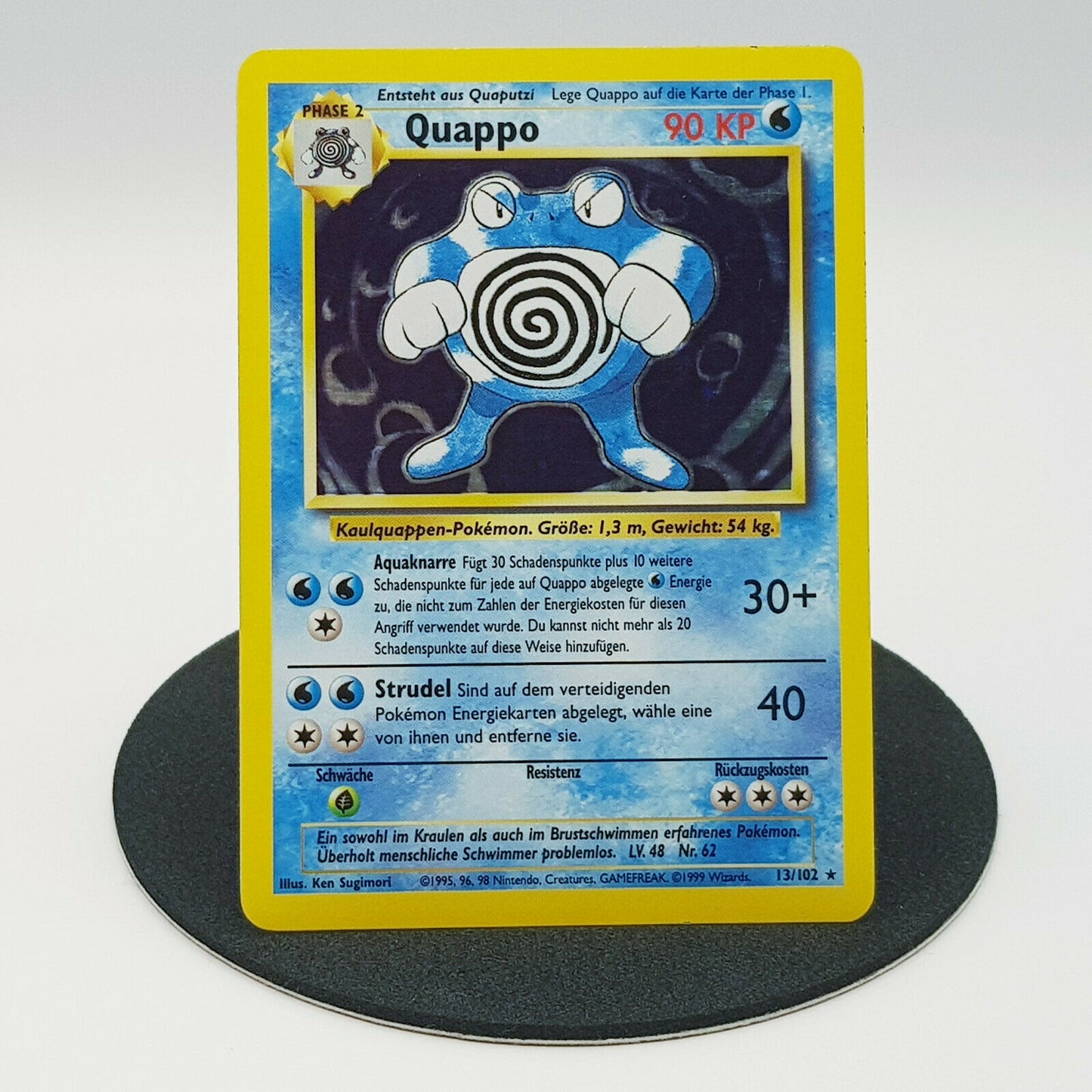 Pokemon Karte Quappo 13/102 rare holo Base Set 1999