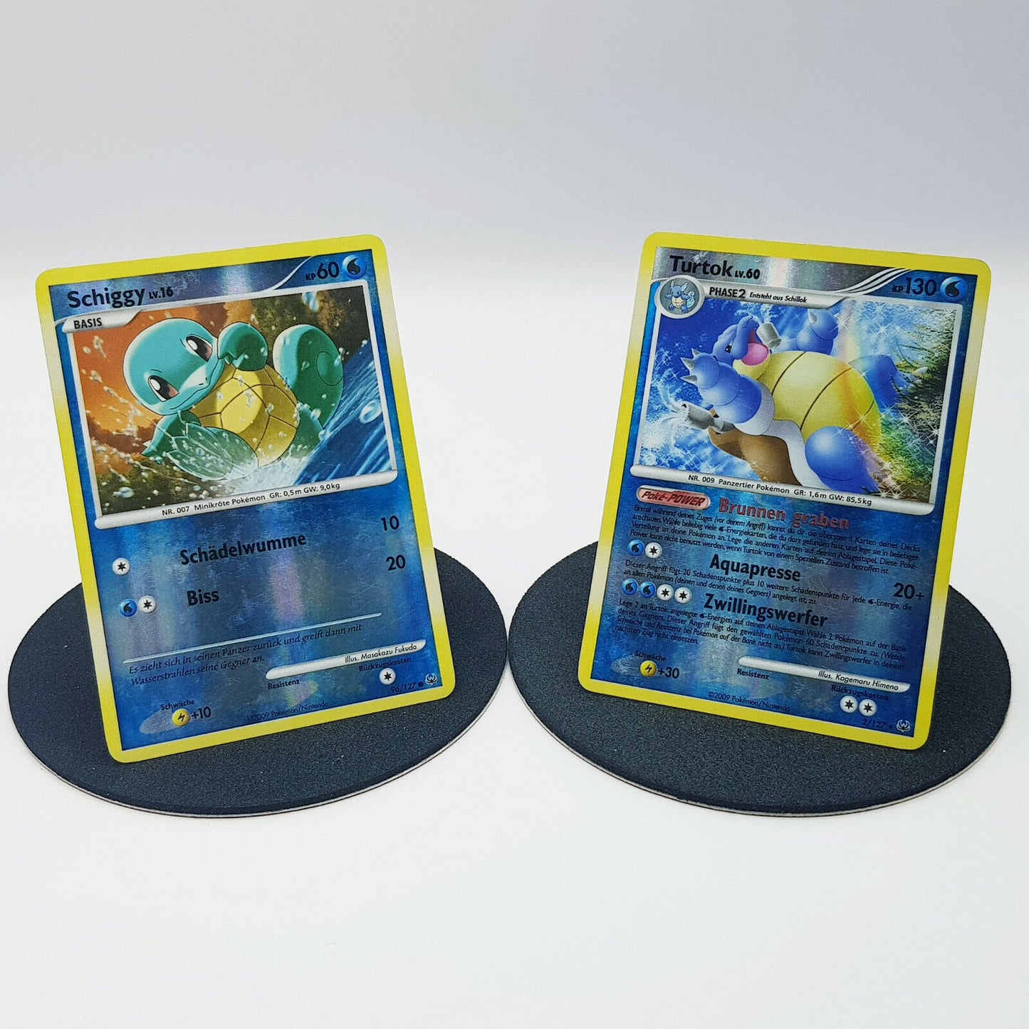 Pokemon Cards Schiggy 96/127 Turtok 2/127 holo rare Platin 2009 near mint