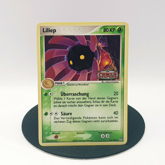 Pokemon Karte Liliep 52/108 holo rare EX Power Keepers stamp 2007 DE NM