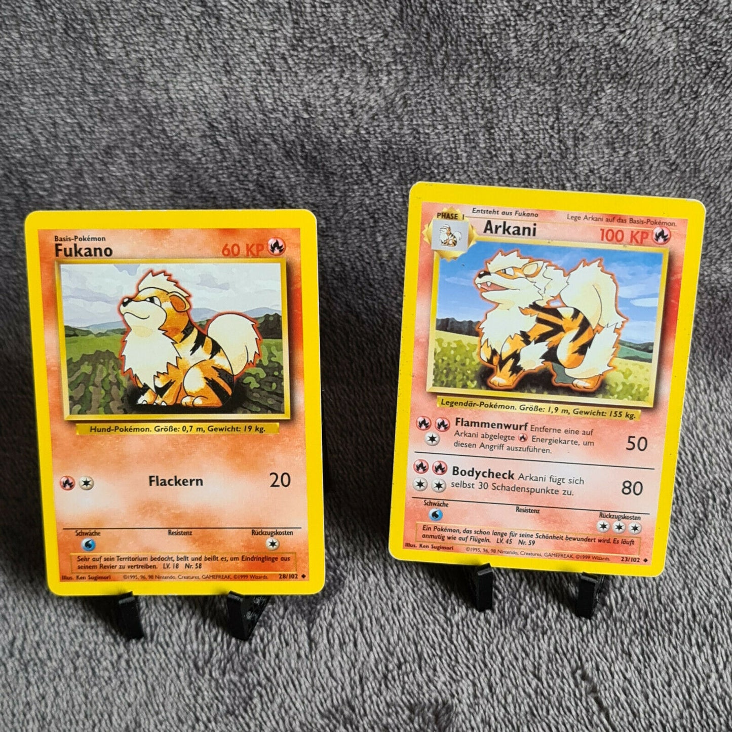 Pokemon Karten | Fukano 28/102 | Arkani 23/102 | TCG | deutsch