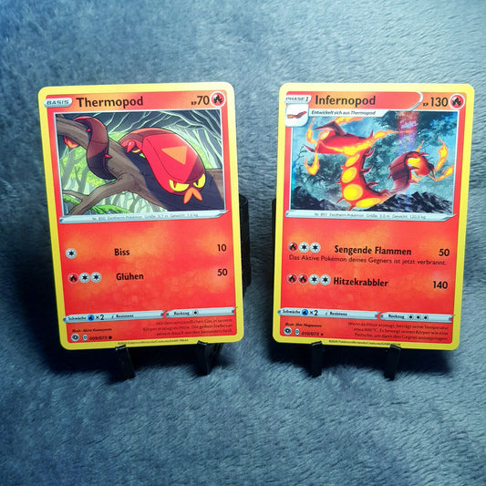 Pokemon | Thermopod 9/73 & Infernopod 10/73 rare holo | deutsch | PSA Near Mint
