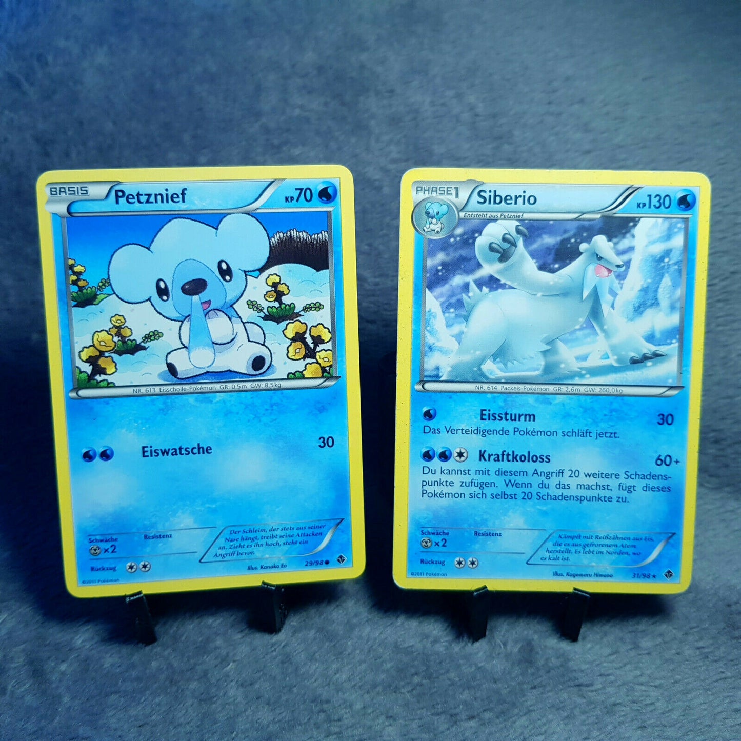 Pokemon Full Set | Petznief 29/98 & Siberio 31/98 rare | deutsch | PSA Near Mint