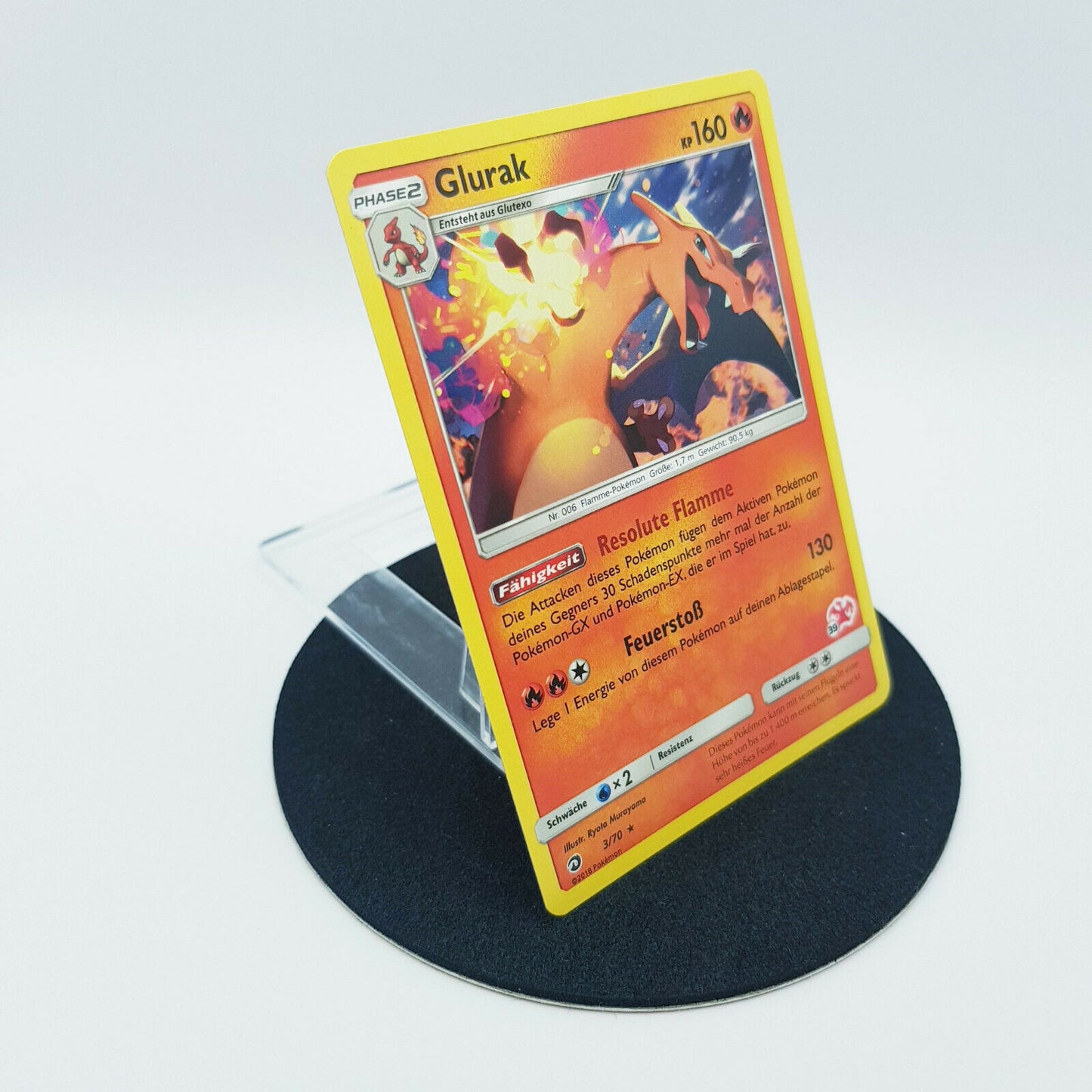 Pokemon Karte - Glurak 3/70 Sonne Mond Majestät der Drachen 2018 deutsch MINT