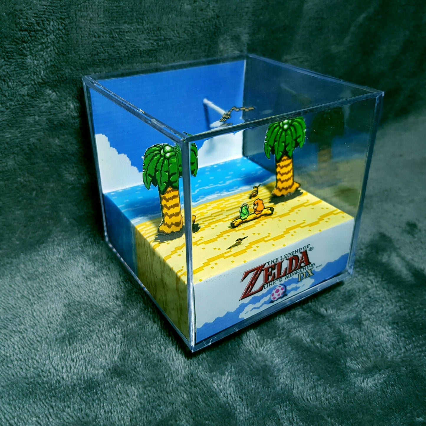 The Legend of Zelda - Link's Awakening 3D Cube Handmade Diorama - Gameboy Fanart