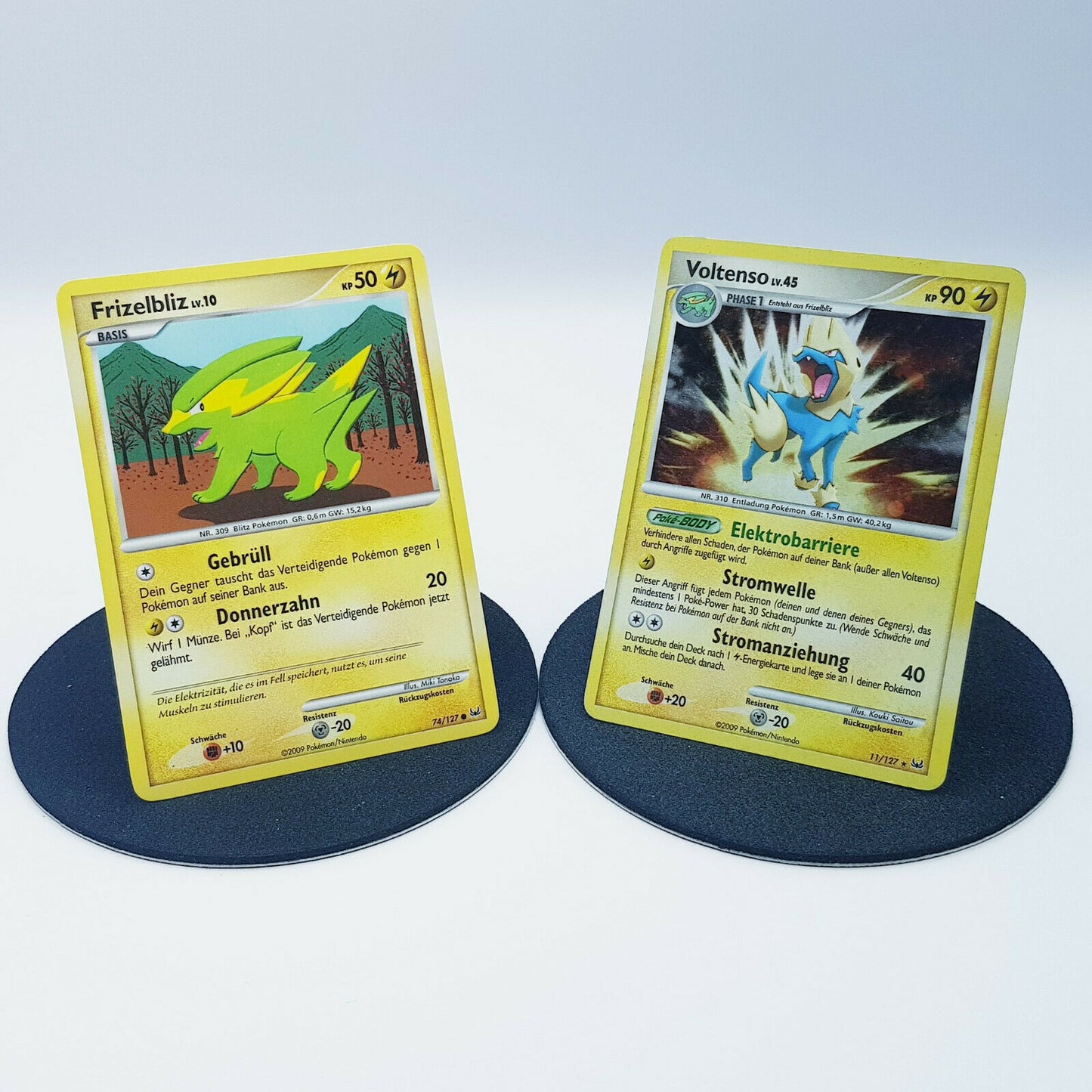 Pokemon Cards Frizelbliz 74/127 Voltenso 11/127 holo rare Platin 2009 near mint