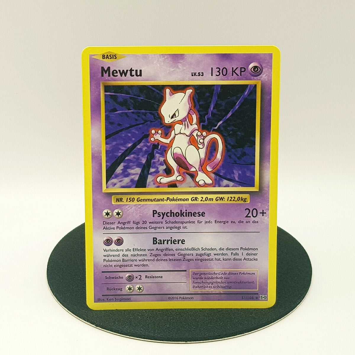 Pokemon Karte Mewtu 51/108 rare Evolution XY 2016 Near Mint