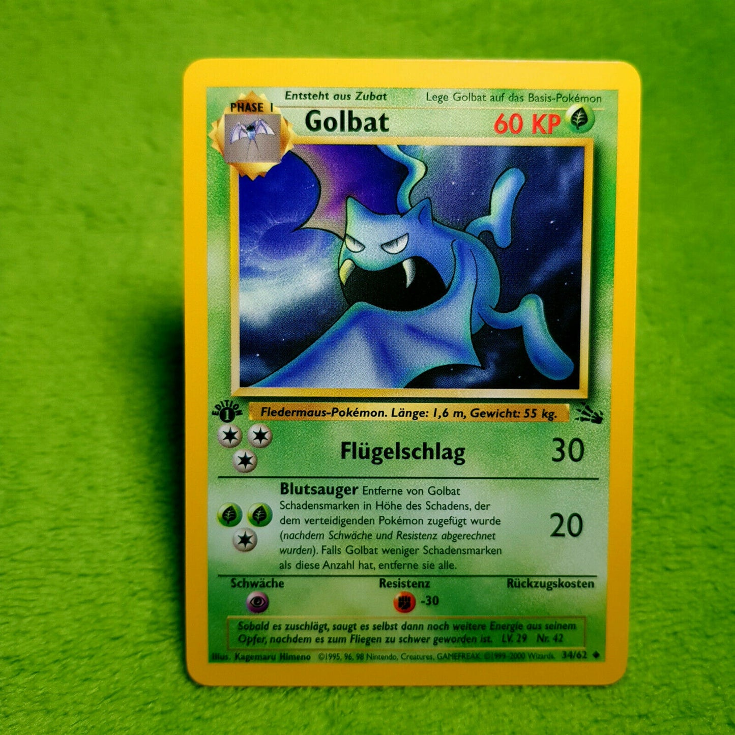 Pokemon - Golbat 34/62 - Fossil Set (1999) - MINT