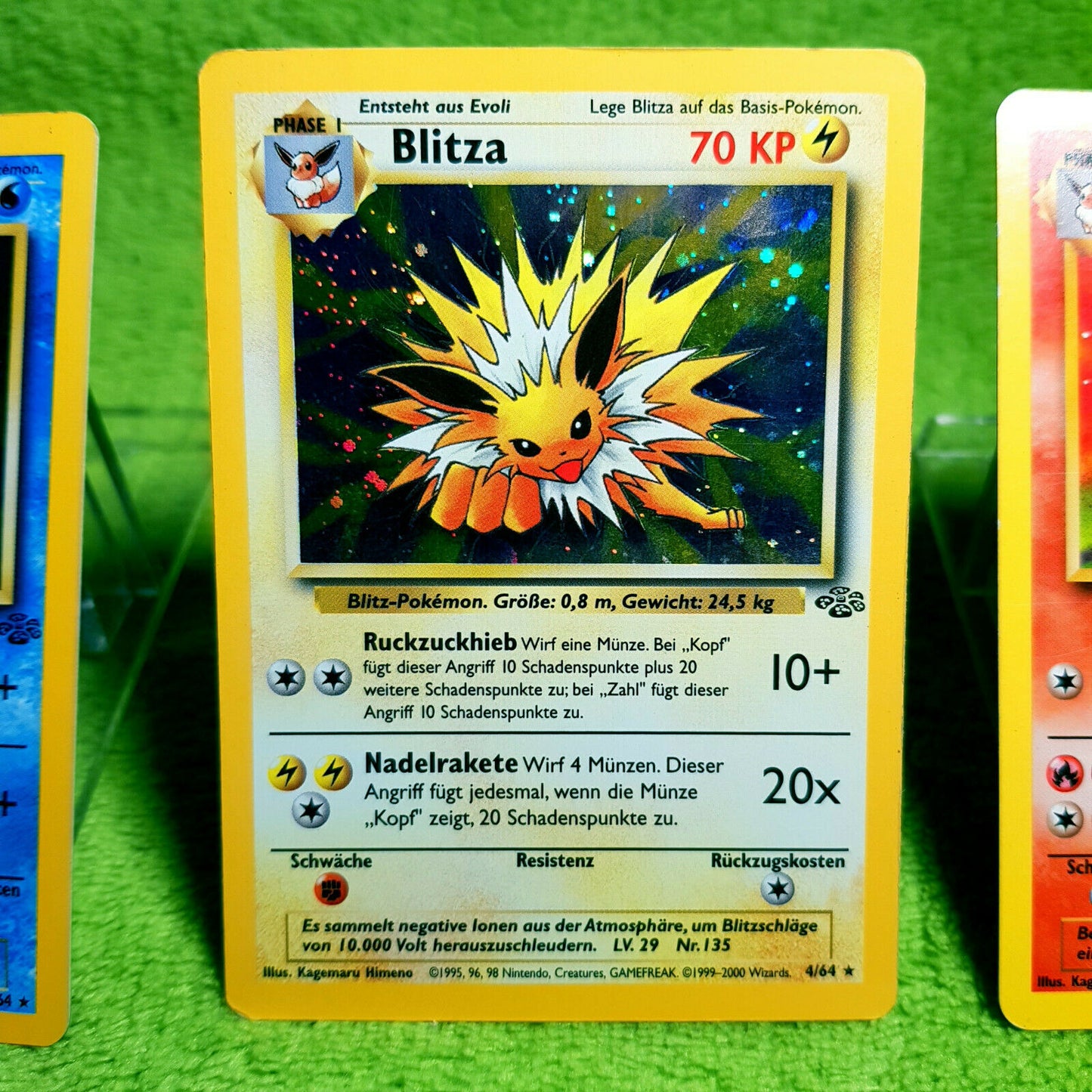 Pokemon - Evoli 51/64 - Blitza 4/64 HOLO - Aquana 12/64 HOLO - Flamara 19/64