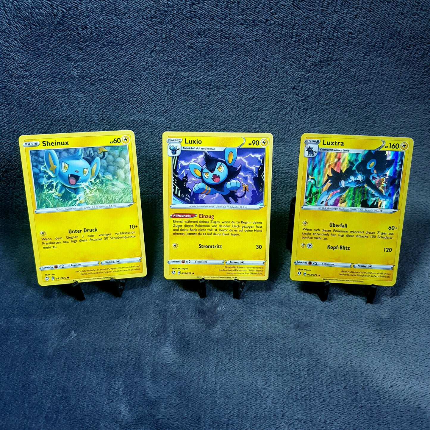 Pokemon | Sheinux 31/72 & Luxio 32/72 & Luxtra 33/72 holo rare | deutsch | Mint