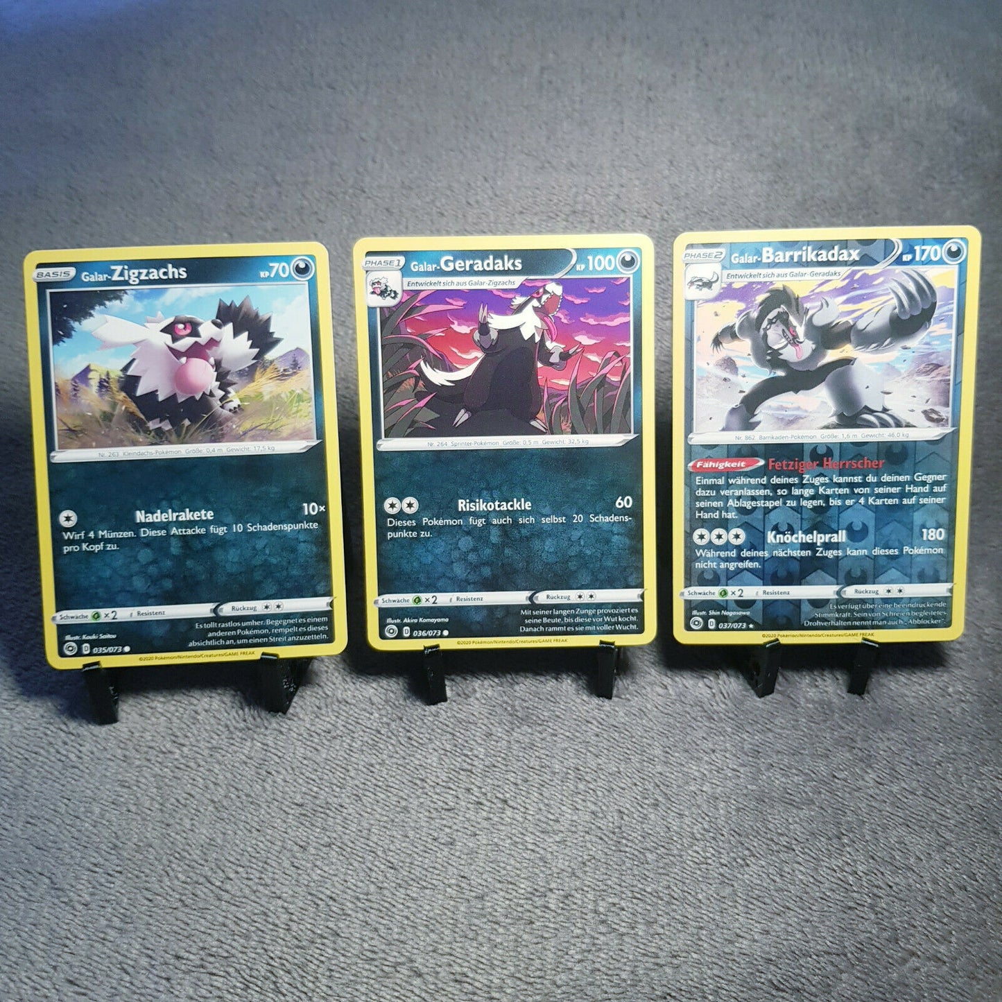 Pokemon Karten | Zigzachs 35/73 & Geradaks 36/73 & Barrikadax 37/73 holo mint