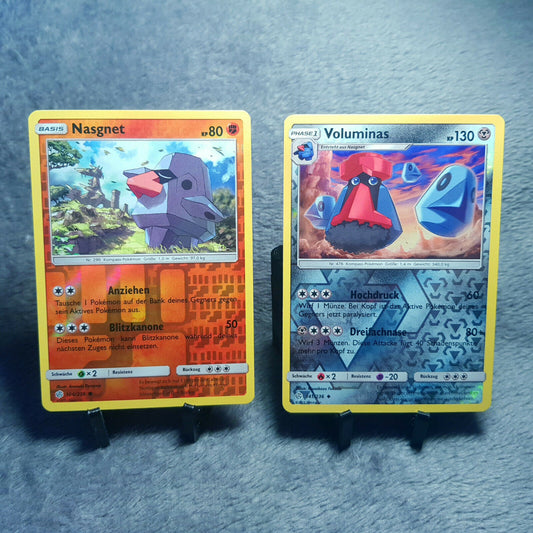 Pokemon | Nasgnet 106/236 & Voluminas 141/236 | holo | deutsch | PSA Near Mint