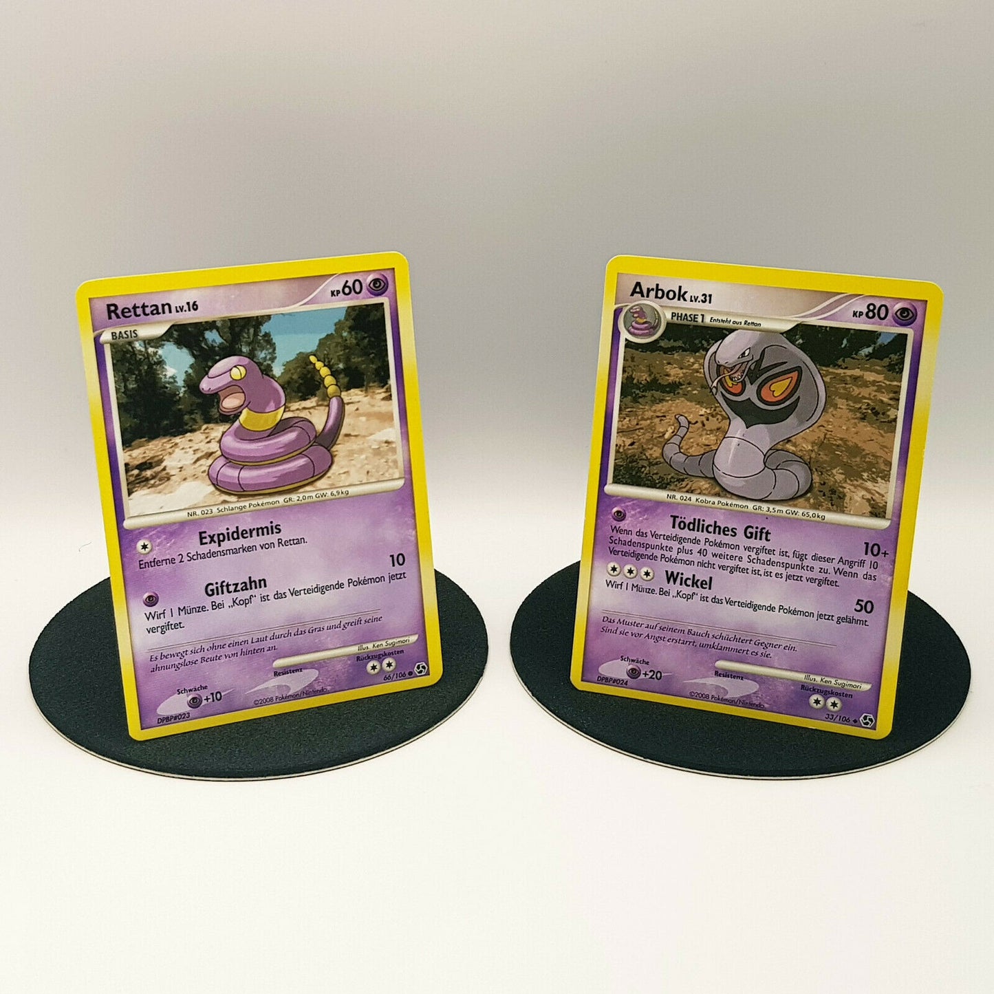 Pokemon Karten Rettan 66/106 Arbok 33/106 Diamant & Perl 2008 DE