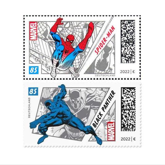 Briefmarken 2 x 85ct Sondermarke Marvel 3697 & 3720 Spider-Man & Black Panther