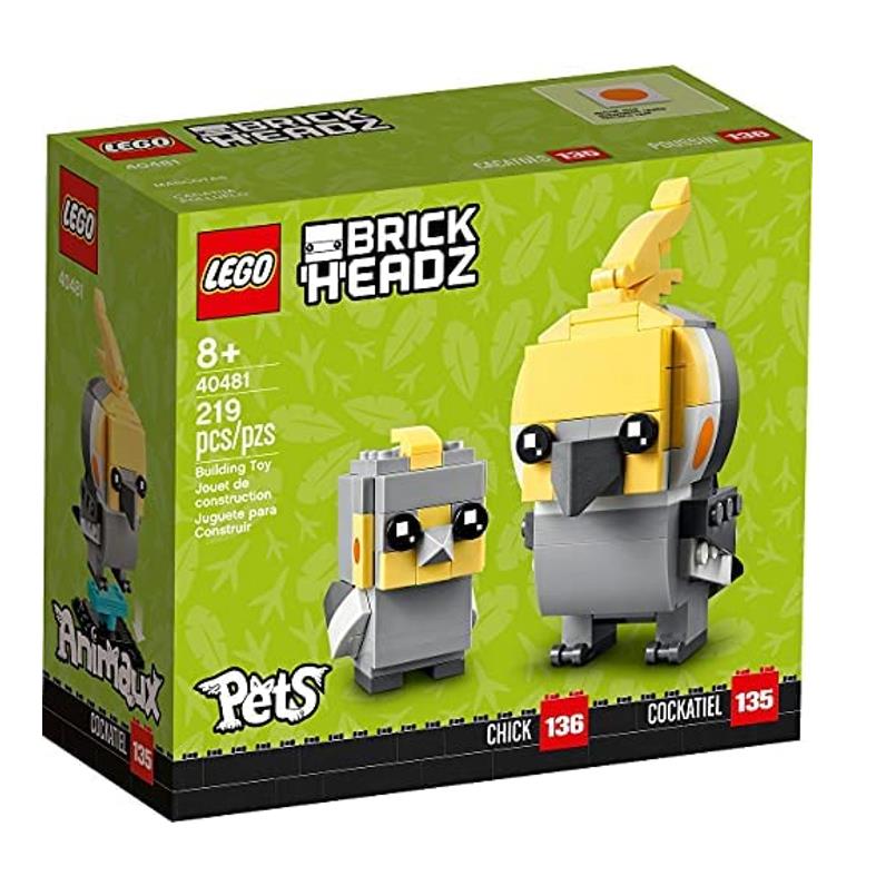 LEGO 40481 BrickHeadz Pets Nymphensittich Chick 136 Cockatiel 135 - NEU & OVP