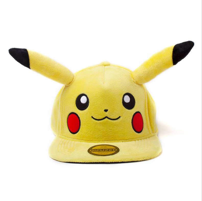 Pokemon Pikachu Plush Snapback Cap Mütze Basecap
