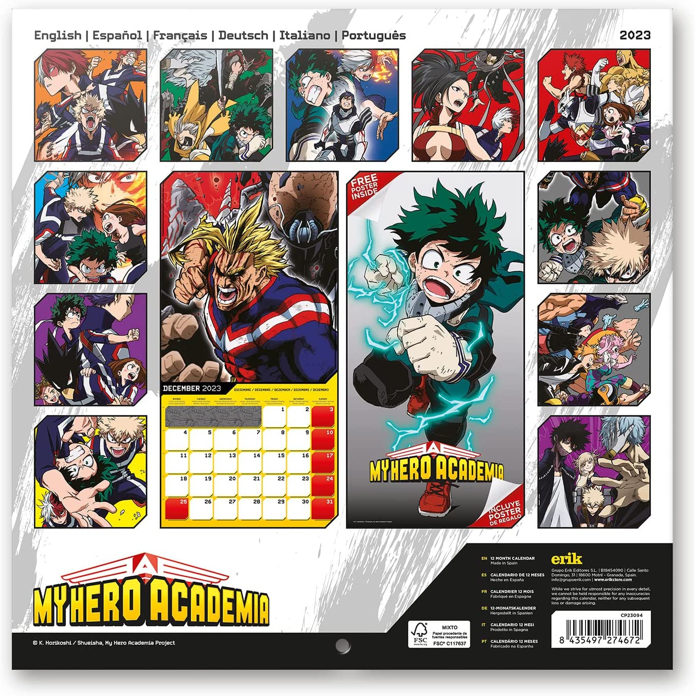 My Hero Academia Kalender Wandkalender 2023 Erik